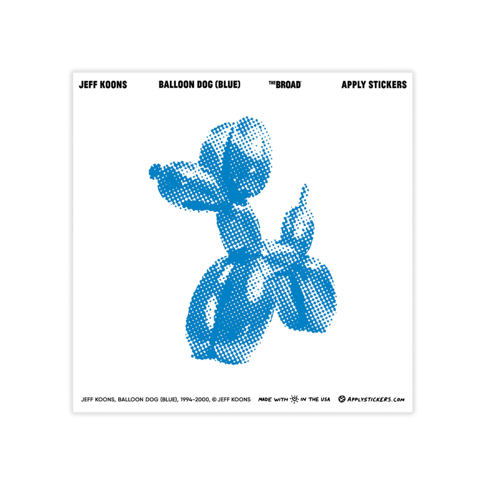 Balloon Dog (Blue) Sticker Sheet