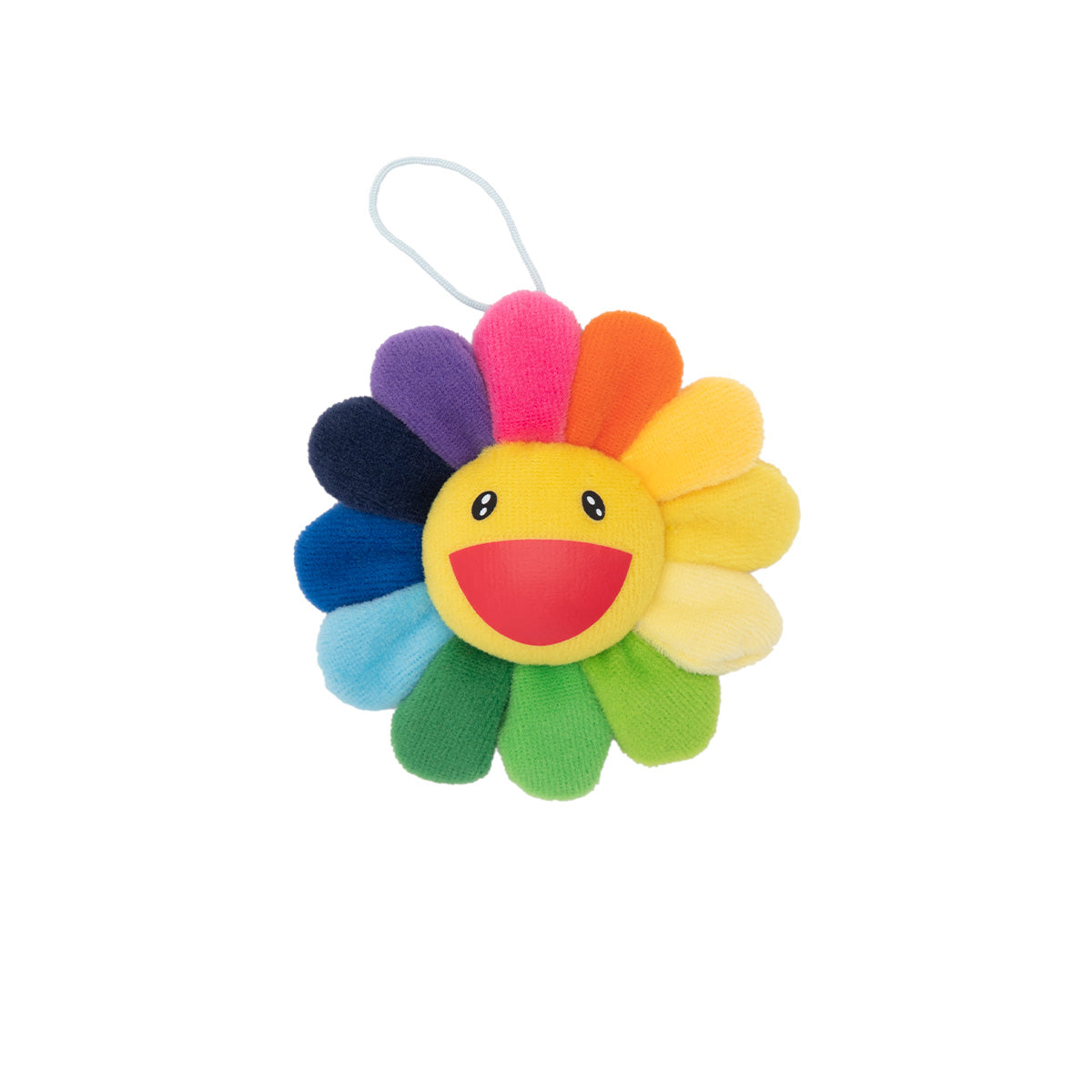 Plush Rainbow / Yellow Flower Keychain
