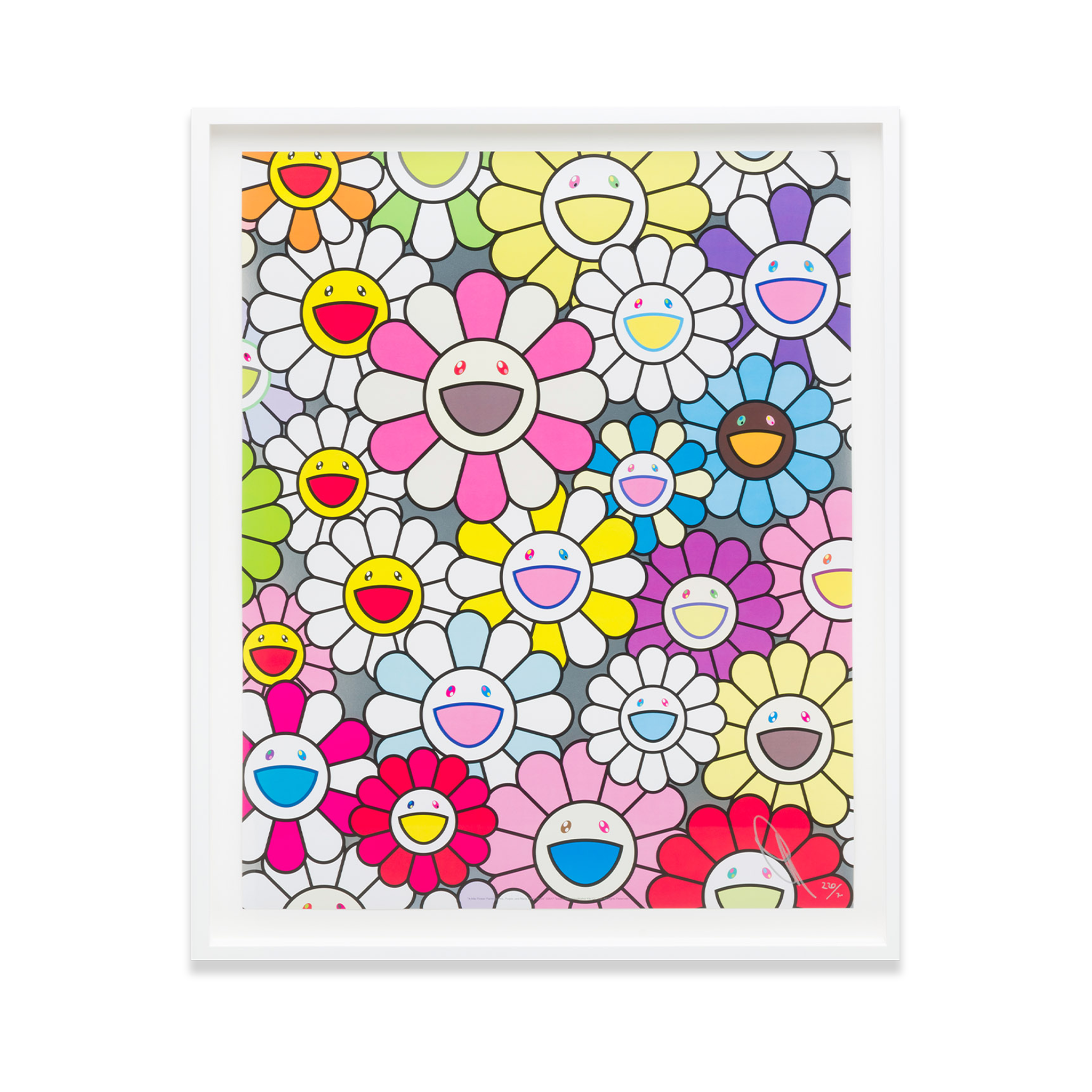 Takashi Murakami A Little Flower Painting Pink Purple and Many Other Colors