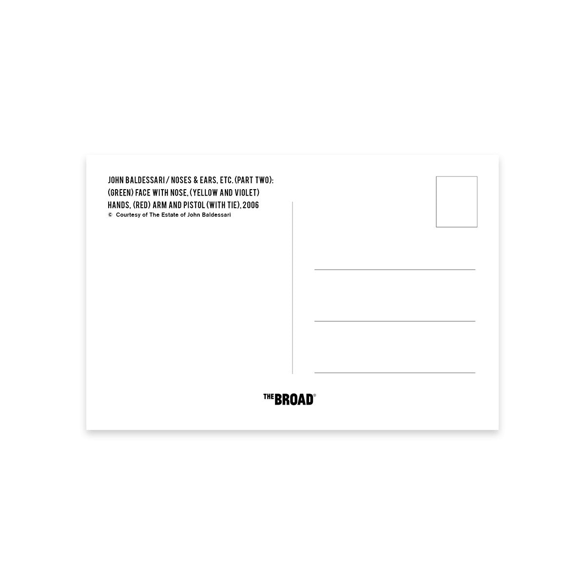 Noses & Ears, Etc. (Part Two): (Green) Face with Nose, (Yellow and Violet) Hands, (Red) Art and Pistol (with Tie) Postcard