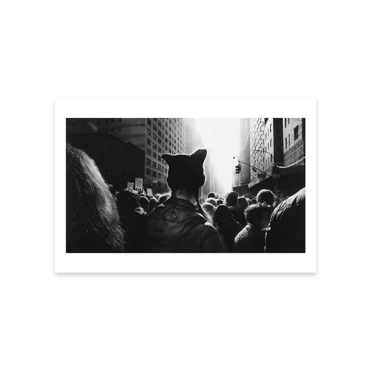 Untitled (Black Pussy Hat in Women's March) Postcard