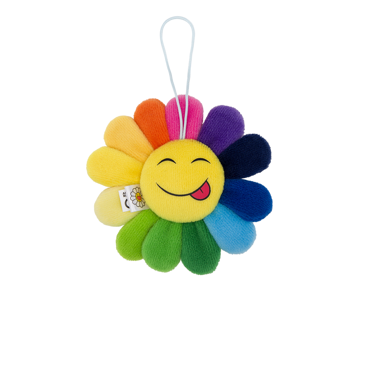 Plush Rainbow / Yellow Flower Emoji Key Chain (1)
