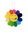 Plush Rainbow / Yellow Flower Emoji Key Chain (1)