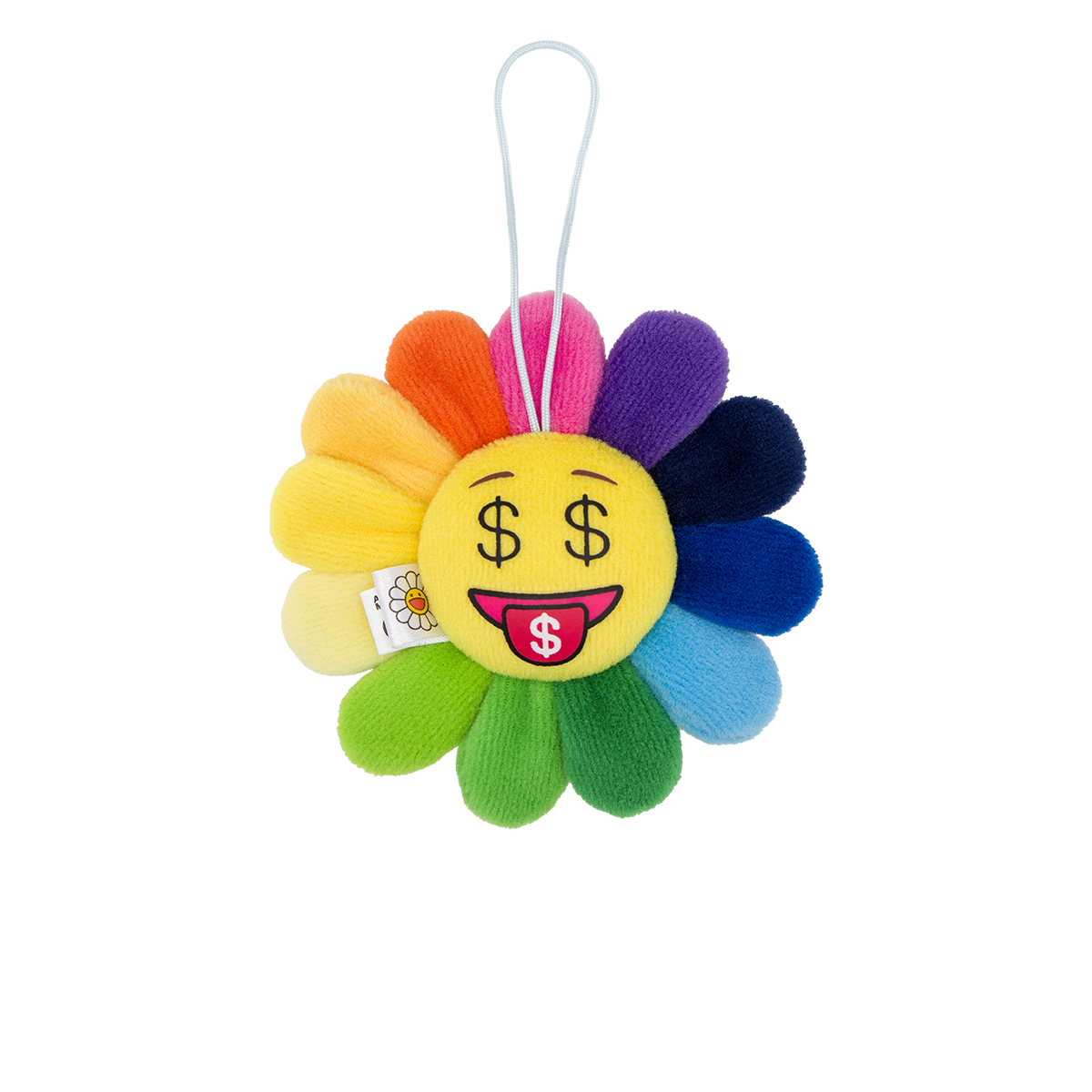 Plush Rainbow / Yellow Flower Emoji Key Chain (2)