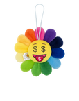 Plush Rainbow / Yellow Flower Emoji Key Chain (2)