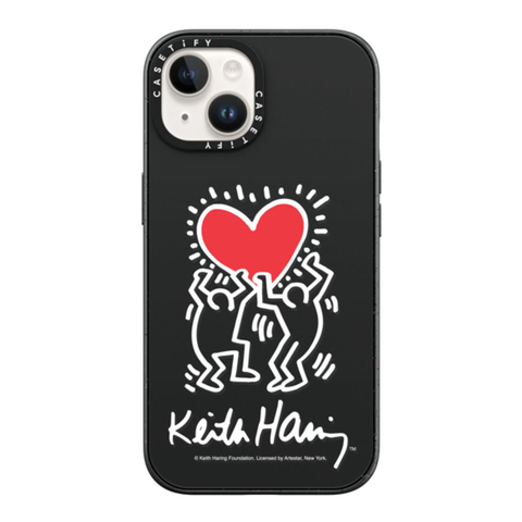 Keith Haring iPhone 14 Men Holding Heart Case