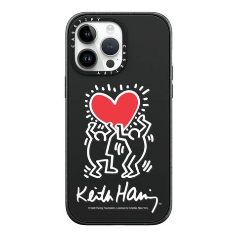 Keith Haring iPhone 14 Pro Max Men Holding Heart Case