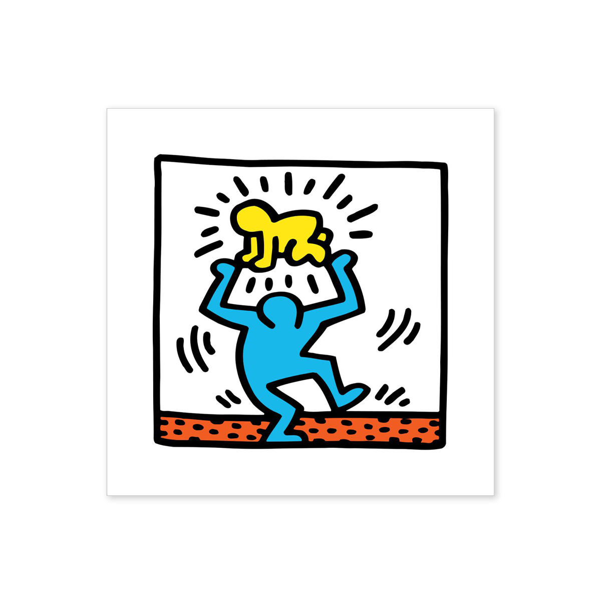 KH Untitled (Blue Figure, Yellow Baby)