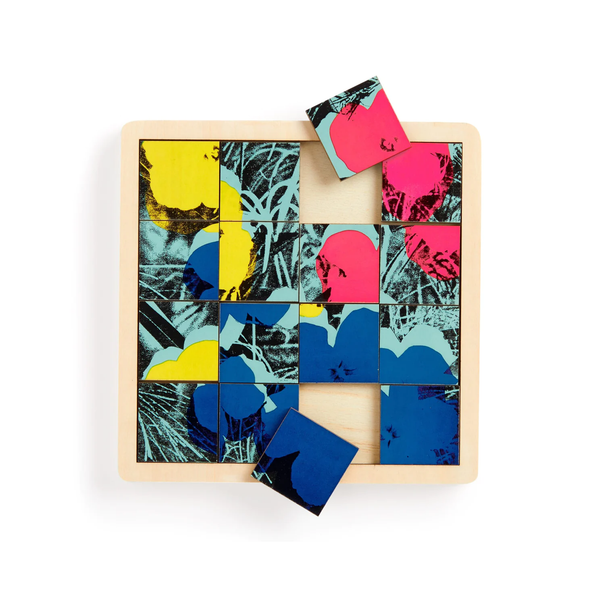 Andy Warhol Flowers 2-in-1 Sliding Wood Puzzle
