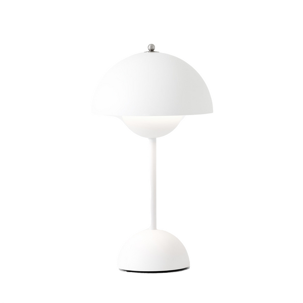 Matte White Flowerpot Portable LED Table Lamp