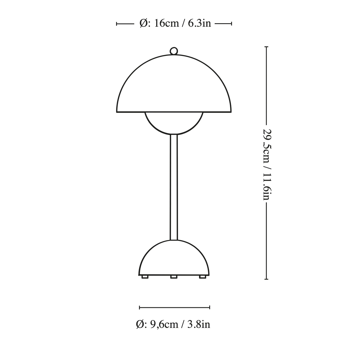 Chrome Flowerpot Portable LED Table Lamp