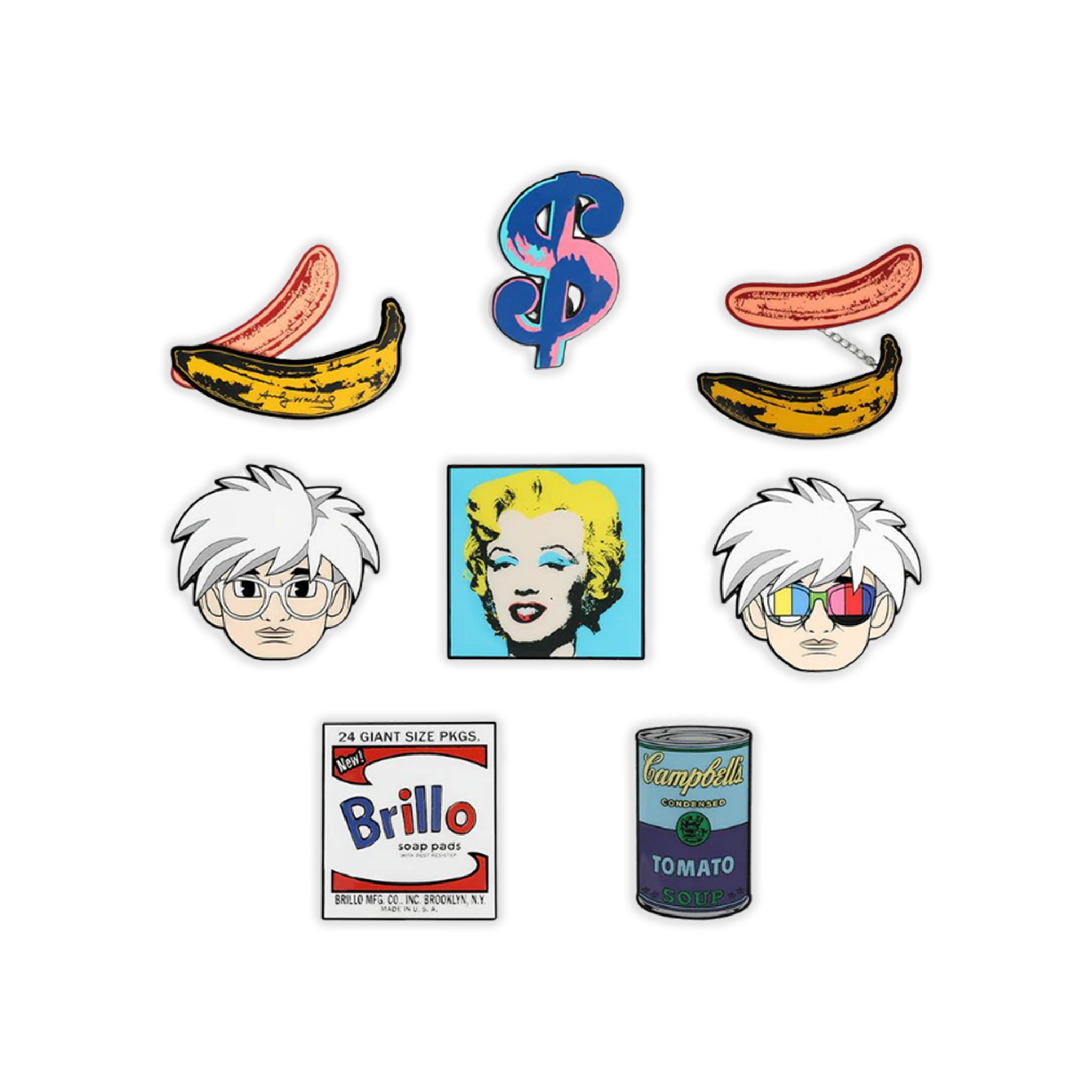 Andy Warhol Fright Wig 80's Pin