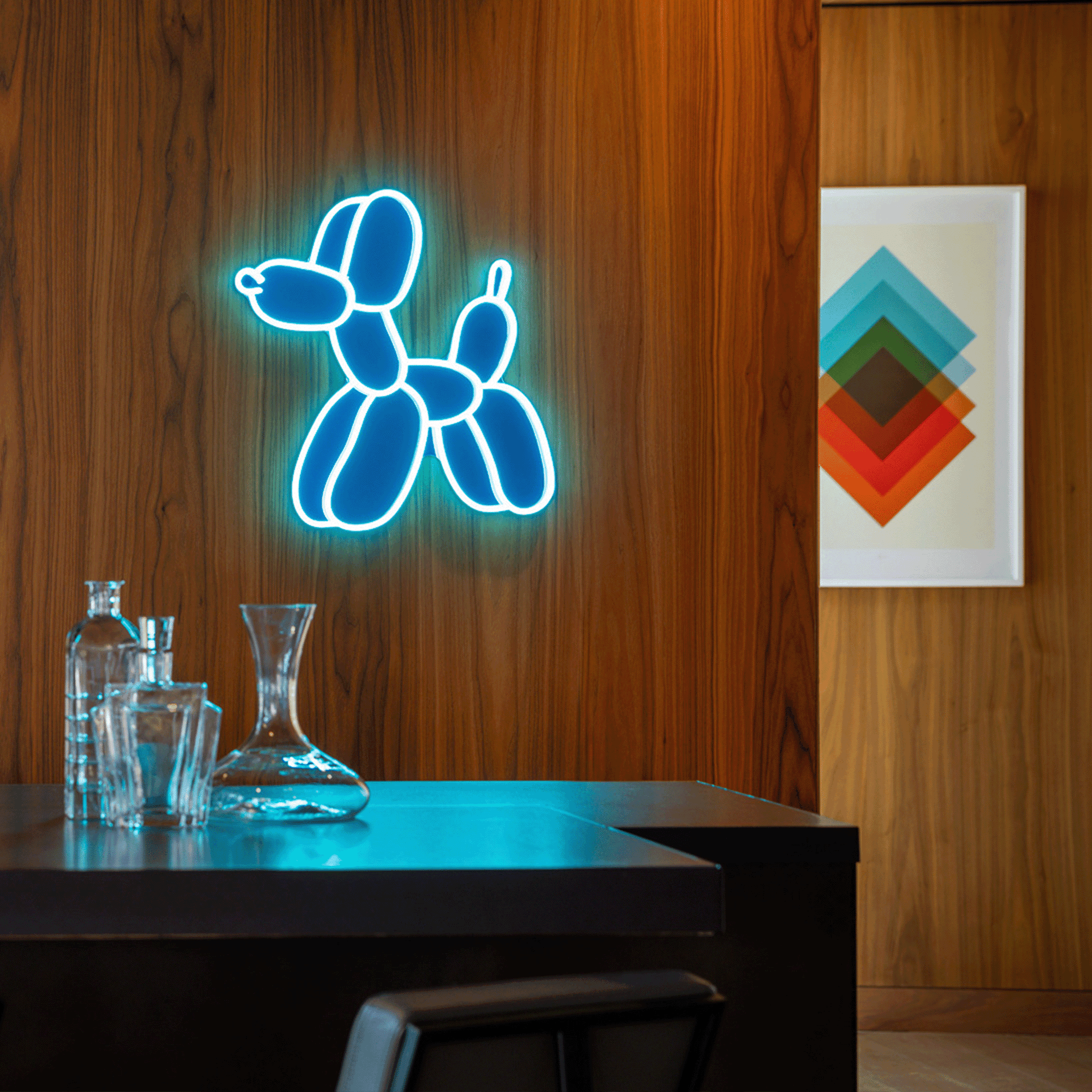 Jeff Koons Balloon Dog (Blue) LED Neon Sign