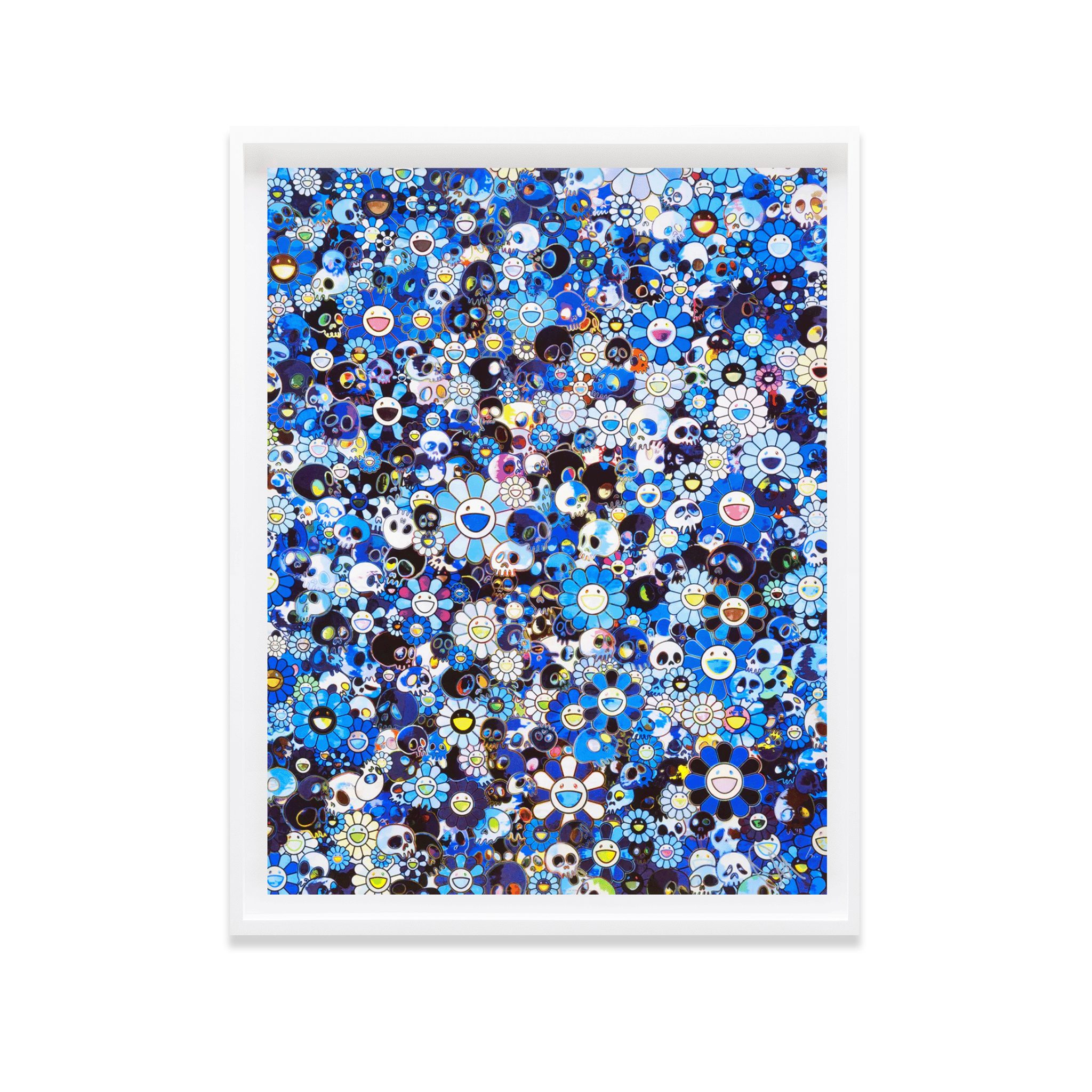 Takashi Murakami Blue Flower and Skulls Limited Edition Artwork