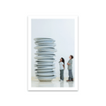 No title (stacked plates, white) Postcard