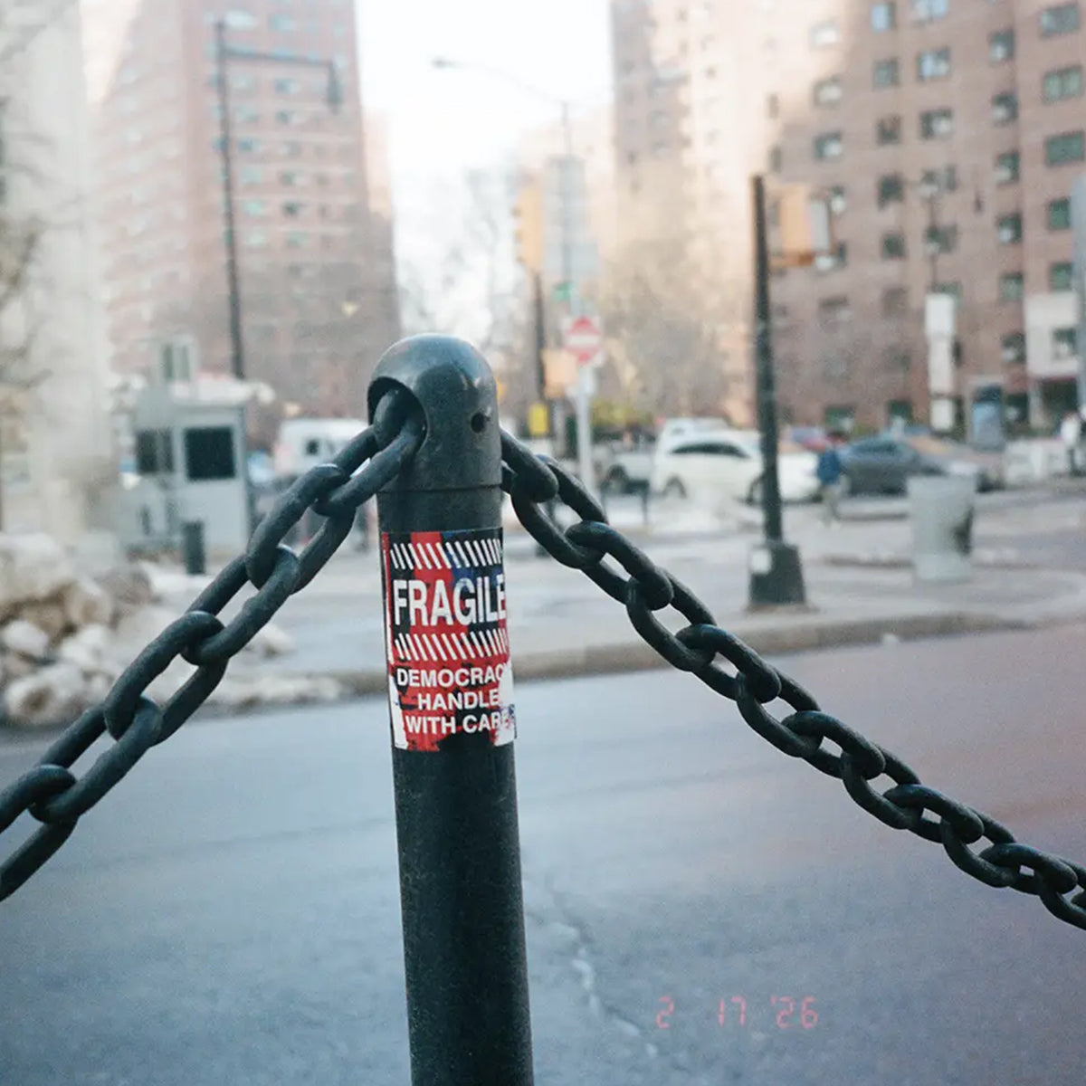 Fragile Democracy Sticker