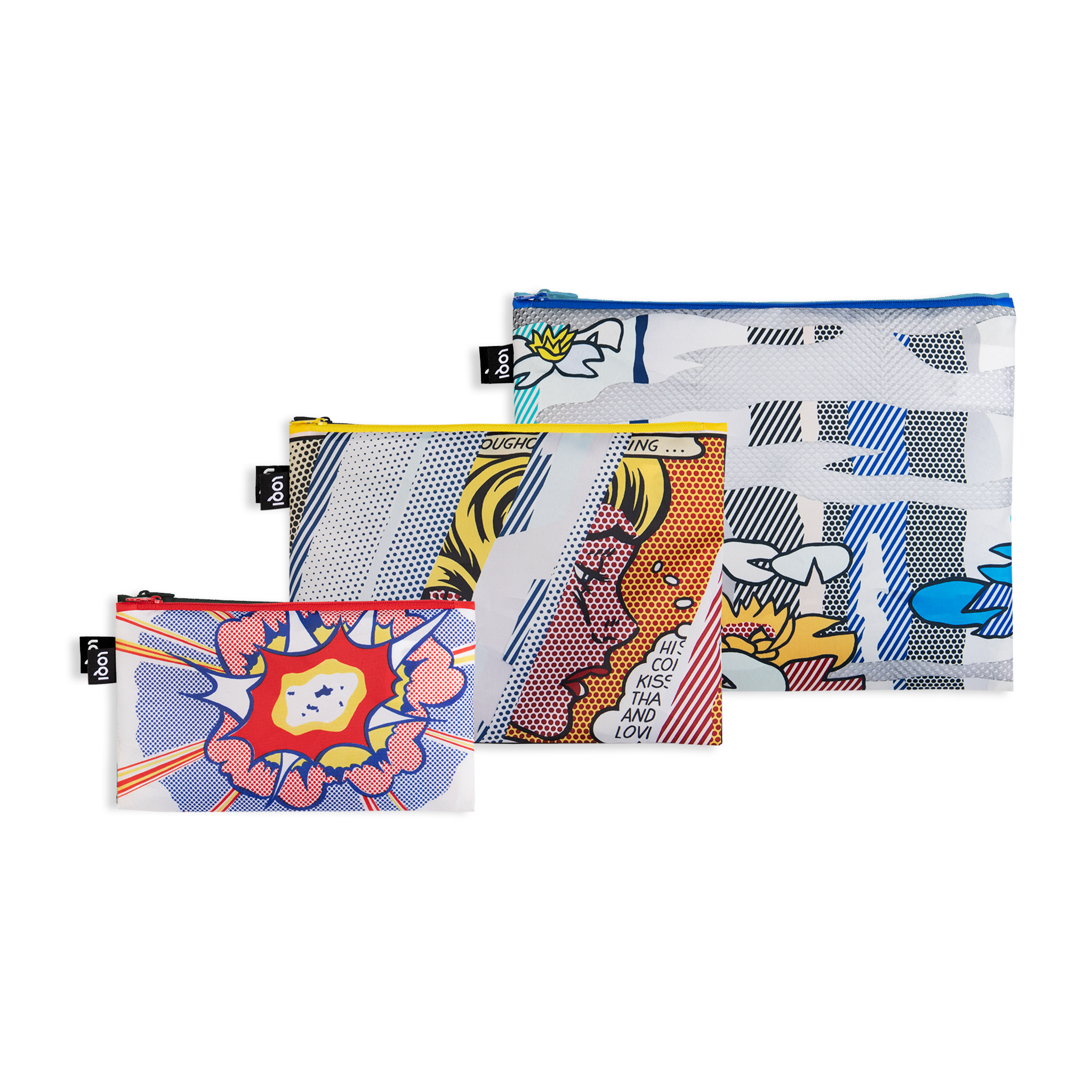 Lily Pond, Reflections on Girl, and Explosion Zip Pockets