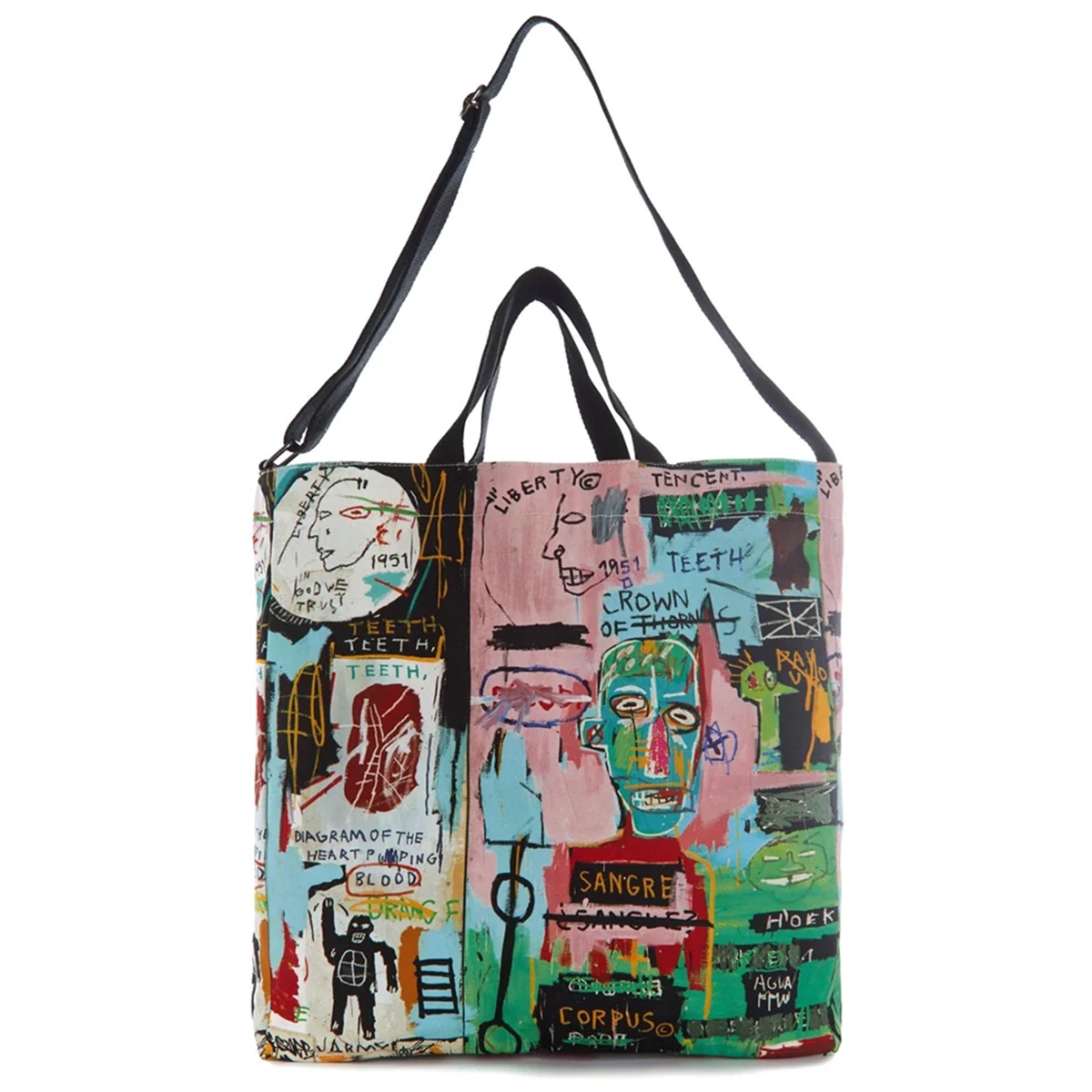 Jean-Michel Basquiat "In Italian" Crossbody Tote Bag
