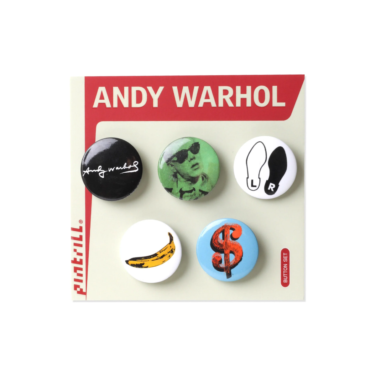 Warhol Variety 5 Button Set Andy Warhol: Series 1